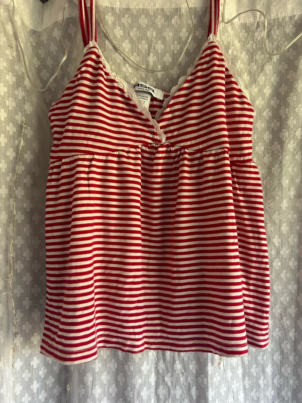 RSQ Red & White Striped Camisole Tank